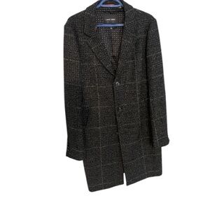 Point Zero Black and Gray Plaid Coat